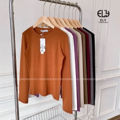 Áo thun nữ tay dài ôm body chất cotton dẻo mềm mượt dày vải có độ co giãn cao giữ from chuẩn không bai nhão ELY279