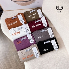 Áo thun nữ tay dài ôm body chất cotton dẻo mềm mượt dày vải có độ co giãn cao giữ from chuẩn không bai nhão ELY279