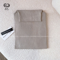 Áo croptop nữ tay dài cao cổ chất vải cotton lót lông kiểu cổ lọ cao cấp giữ nhiệt dáng ôm body đẹp ELY280