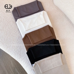 Áo croptop nữ tay dài cao cổ chất vải cotton lót lông kiểu cổ lọ cao cấp giữ nhiệt dáng ôm body đẹp ELY280