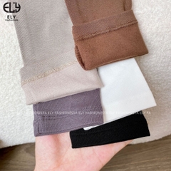 Áo thun nữ tay dài giữ nhiệt lót lông cổ cao 3 phân trơn áo phông chất tăm dẻo lót nỉ cao cấp co giãn chuẩn from ELY281