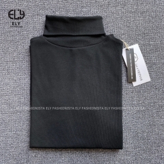 Áo thun nữ cổ lọ tay dài chất cotton lót lông giữ nhiệt kiểu áo phông dáng ôm body dài co giãn tốt ELY282