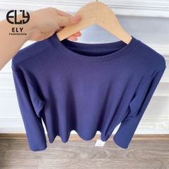 Áo thun nữ tay dài ôm body chất cotton dẻo mềm mượt dày vải có độ co giãn cao giữ from chuẩn không bai nhão ELY279