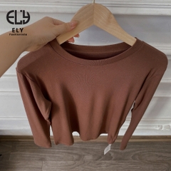 Áo thun nữ tay dài ôm body chất cotton dẻo mềm mượt dày vải có độ co giãn cao giữ from chuẩn không bai nhão ELY279