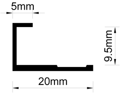 Nẹp nhôm bo đầu tấm ốp tường BT-09-B