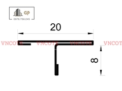 Nẹp inox chữ T20mm màu vàng bóng