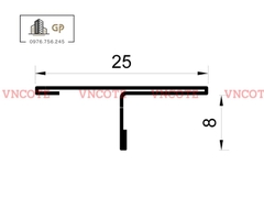 Nẹp inox chữ T25mm màu đen bóng