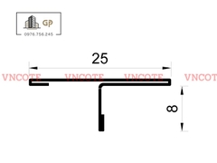 Nẹp inox chữ T25mm màu vàng bóng