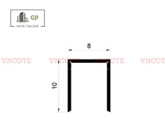 Nẹp inox chữ U8mm màu trắng xước
