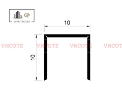 Nẹp inox chữ U10mm màu vàng bóng