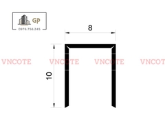 Nẹp inox chữ U8mm màu đen xước