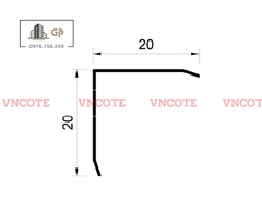 Nẹp inox chữ V20mm màu trắng bóng