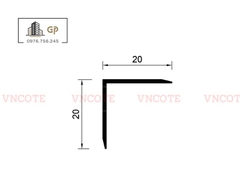 Nẹp nhôm chữ V20 màu vàng bóng