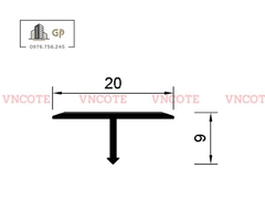 Nẹp nhôm chữ T20 màu trắng mờ