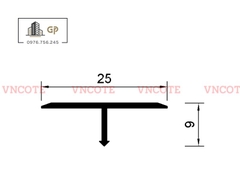 Nẹp nhôm chữ T25 màu trắng bóng