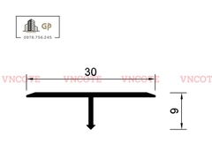 Nẹp nhôm chữ T30 màu trắng bóng