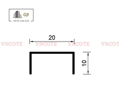 Nẹp nhôm chữ U20 màu trắng bóng
