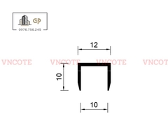 Nẹp nhôm chữ U10 màu đen mờ