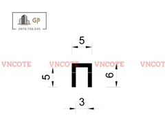 Nẹp nhôm chữ U5 màu trắng bóng