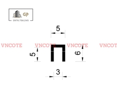 Nẹp nhôm chữ U5 màu trắng mờ