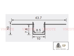 Thanh ray đèn led trần thạch cao 10mm