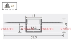 Thanh ray đèn led trần thạch cao 15mm JL-15B
