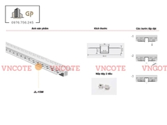 Thanh ray đèn led trần thạch cao 15mm JL-15B