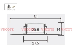 Thanh ray đèn led trần thạch cao 20mm JLA-20W