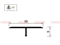 Nẹp nhôm chữ T30 màu vàng mờ