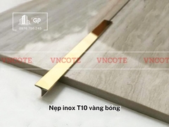 Nẹp inox chữ T10mm màu vàng bóng