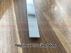 Nẹp inox chữ T15mm màu trắng bóng