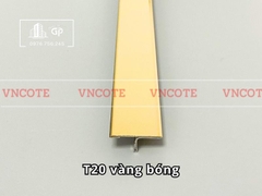 Nẹp inox chữ T20mm màu vàng bóng