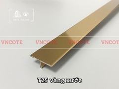 Nẹp inox chữ T25mm màu vàng xước