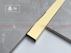 Nẹp inox chữ U20mm màu vàng bóng