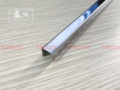 Nẹp inox chữ U10mm màu trắng bóng