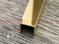 Nẹp inox chữ U10mm màu vàng bóng