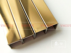 Nẹp inox chữ U10mm màu vàng bóng