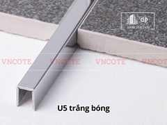 Nẹp inox chữ U5mm màu trắng bóng