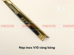 Nẹp inox chữ V10mm màu vàng bóng