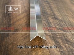 Nẹp inox chữ V15mm màu trắng xước