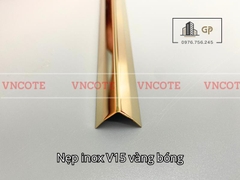 Nẹp inox chữ V15mm màu vàng bóng