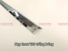 Nẹp inox chữ V20mm màu trắng bóng