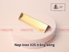 Nẹp inox chữ V25mm màu vàng bóng