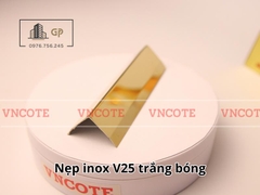 Nẹp inox chữ V25mm màu vàng bóng