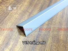 Nẹp nhôm chữ V15 màu trắng mờ