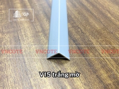 Nẹp nhôm chữ V15 màu trắng mờ
