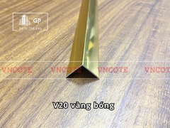 Nẹp nhôm chữ V20 màu vàng bóng