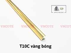 Nẹp nhôm chữ T10 cong màu vàng bóng