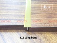 Nẹp nhôm chữ T15 màu vàng bóng