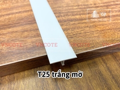 Nẹp nhôm chữ T25 màu trắng mờ